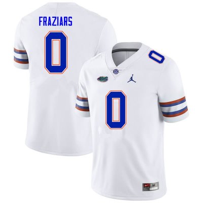 Men's Florida Gators #0 Ja'Quavion Fraziars NCAA Nike White Authentic Stitched College Football Jersey CUU8762WW